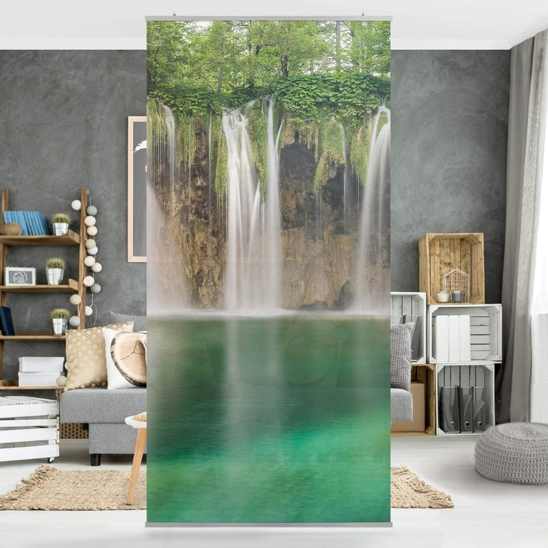 Bilderwelten Raumteiler Wasserfall Plitvicer Seen 250x120cm inkl. transparenter Halterung 250 x 120c