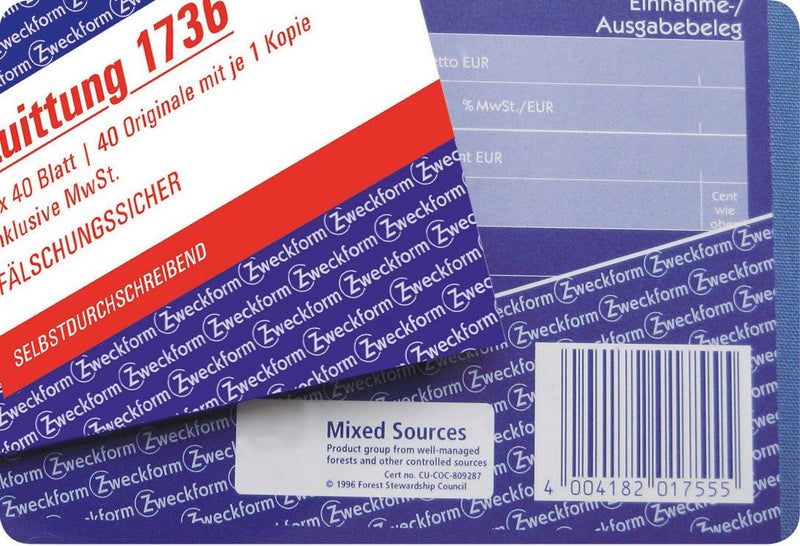 AVERY Zweckform 1731 Rechnung (A5, 3x40 Blatt, selbstdurchschreibend mit farbigen Durchschlägen, zur