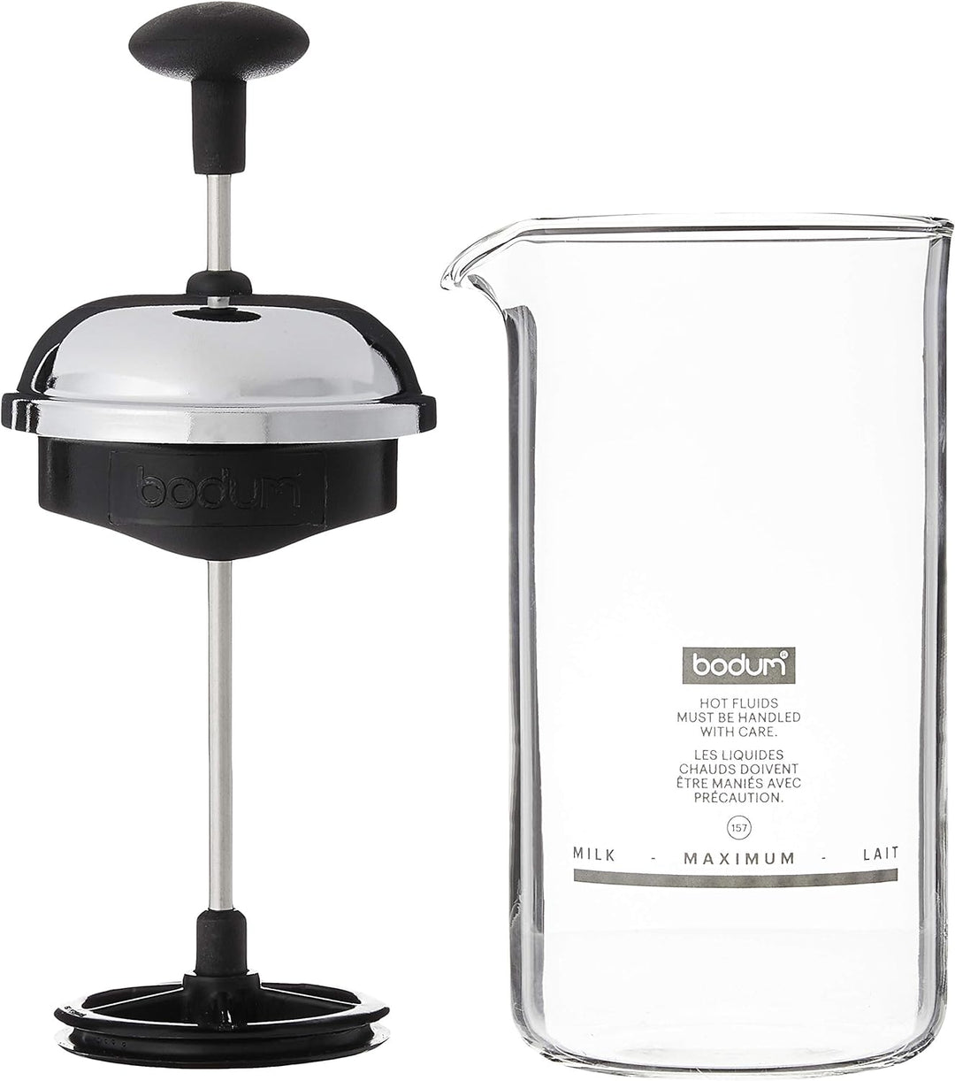 Bodum CHAMBORD Milchschäumer (Manuelles Aufschäumen, 0,08 liters) schwarz Schwarz 0.08 L (3 oz), Sch