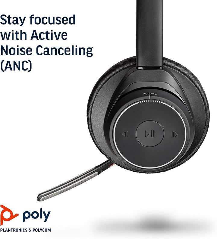 Poly - Voyager Focus UC (Plantronics) - Bluetooth Dual-Ear (Stereo) Headset mit Bügelmikrofon - USB-