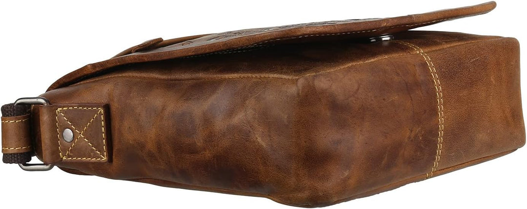 Greenburry Cafe-Racer Flapzip Umhänger 0830, Umhängetasche Brown, Brown