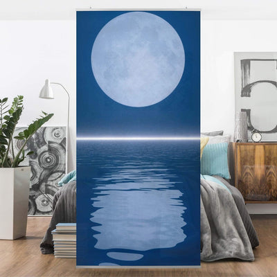 Bilderwelten Raumteiler Silver Moon Rise 250x120cm inkl. transparenter Halterung, inkl. transparente