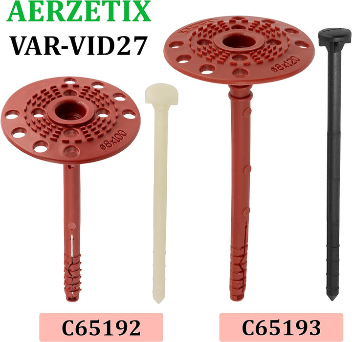AERZETIX - C65192 - Set von 50 Isolierdübeln 8x100 mm + 50 schlagnägel Ø5x100 mm - aus nylon - ziege