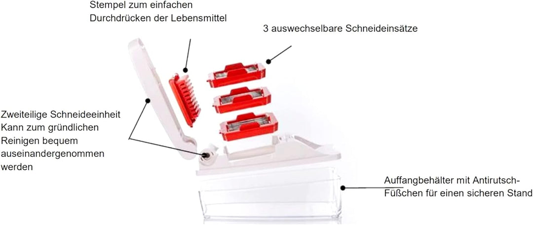 Tupperware Super Dicer Gemüseschneider Obstschneider Schneider weiss rot Obst Gemüse Küchenhelfer Re