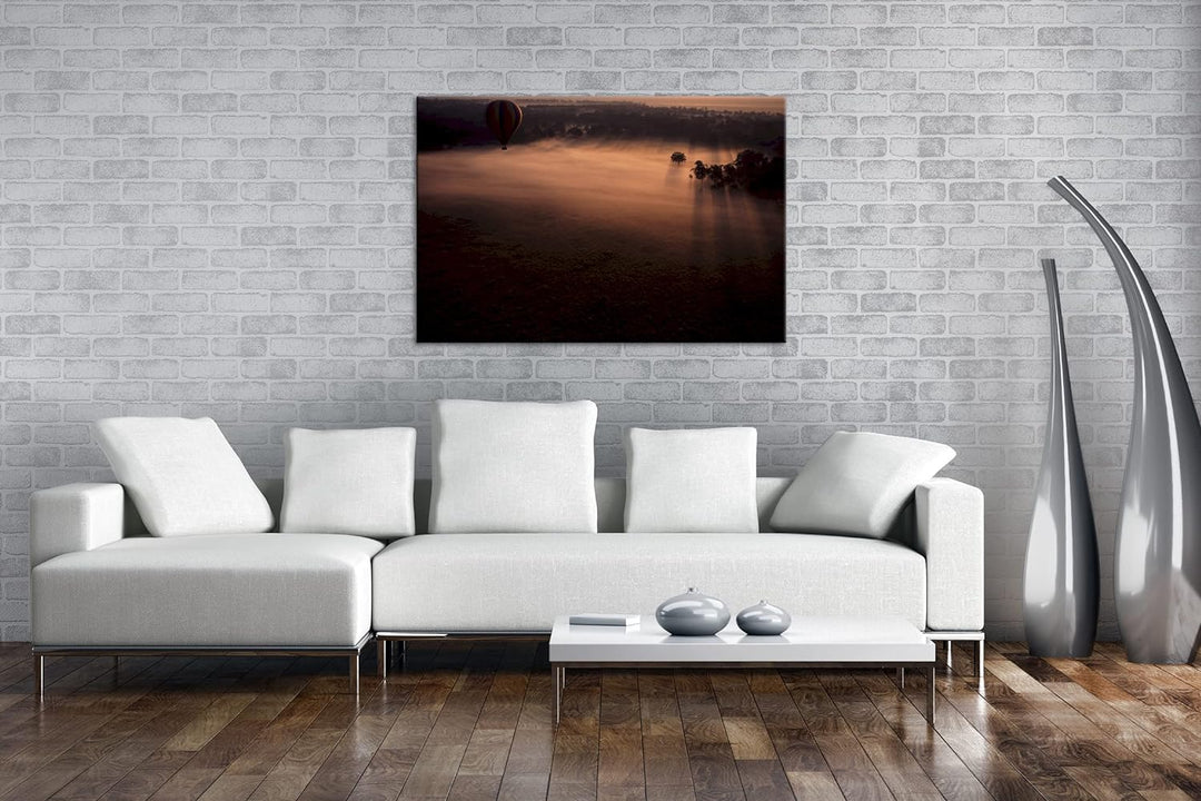 deyoli friedliche Landschaft in Afrika im Format: 80x60 als Leinwandbild, Motiv fertig gerahmt auf E