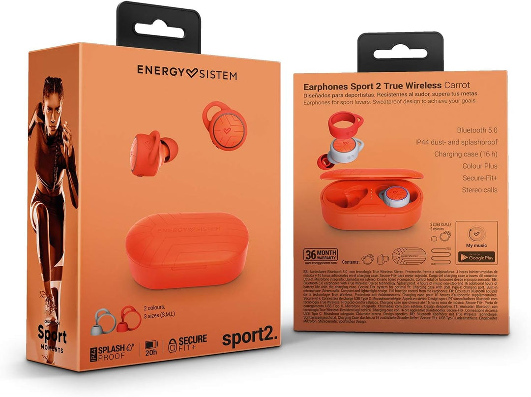 Energy Sistem Earphones Sport 2 True Wireless In-Ear-Kopfhörer (True Wireless Stereo, Bluetooth 5.0,