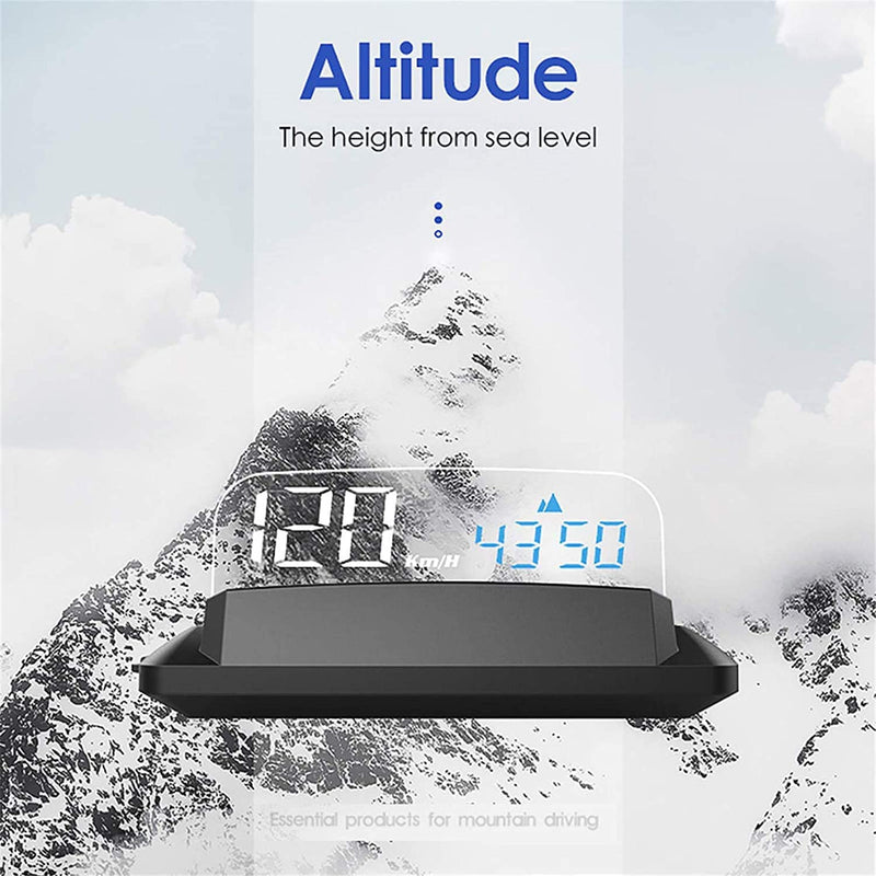 Geloo Auto Head Up Display, HUD GPS Tachometer Digital G3 GPS Tachometer KMH MPH Zeit Höhe Geschwind