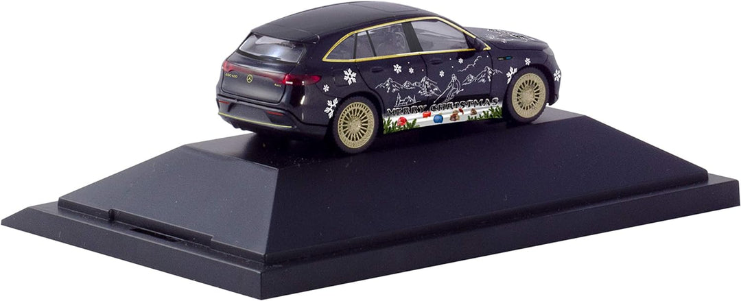 herpa 102155 Mercedes-Benz EQC Weihnachts-PKW 2019“ in Mini zum Basteln und Sammeln, Mehrfarbig