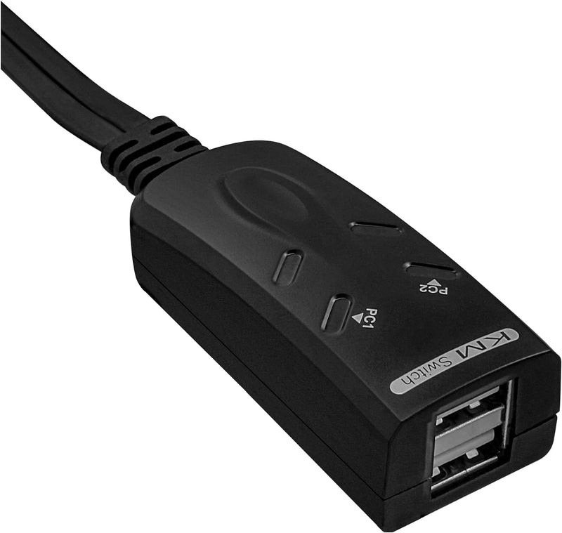 InLine 60603I USB KM-Umschalter, 2 PCs, für Tastatur, Maus, mit Maus-Transfer zwischen den Monitoren