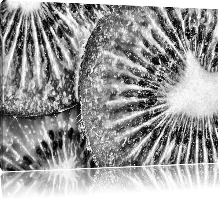 Pixxprint Grüner Kiwi Traum / 100x70cm Leinwandbild bespannt auf Holzrahmen/Wandbild Kunstdruck Deko