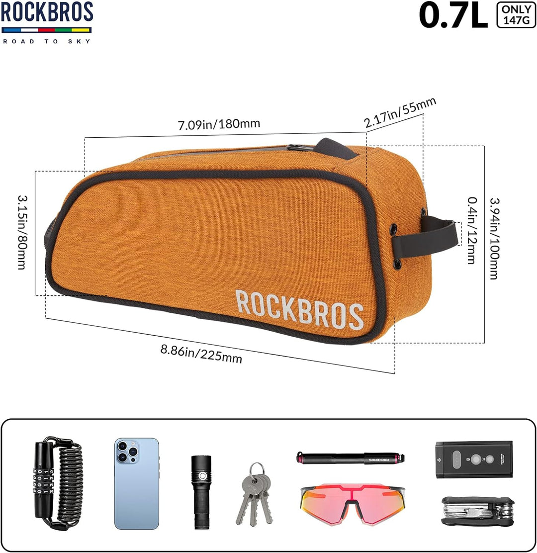 ROCKBROS Road-to-Sky Fahrrad Rahmentasche Wasserabweisend Oberrohrtasche 0,7L Reflektierend Fahrradt