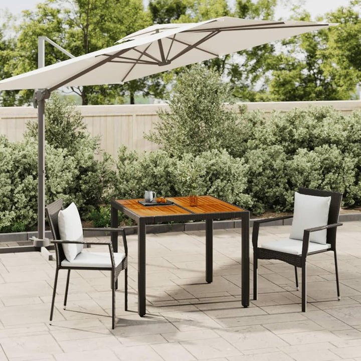 Tidyard 3-TLG. Bistro-Set mit 2 Sessel Poly Rattan | Balkonset mit Auflagen und Kissen | Garten Loun