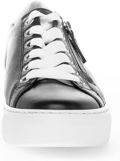 Gabor Damen Low-Top Sneaker, Frauen Halbschuhe,Wechselfussbett 38.5 EU Blau Midnight Weiss, 38.5 EU