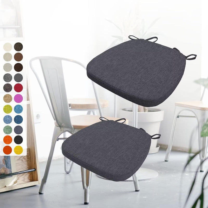 2er Set Stuhlkissen 40x38x3cm mit Bändern,Waschbare Sitzkissen rutschfest,Stuhlauflage Stuhlpolster