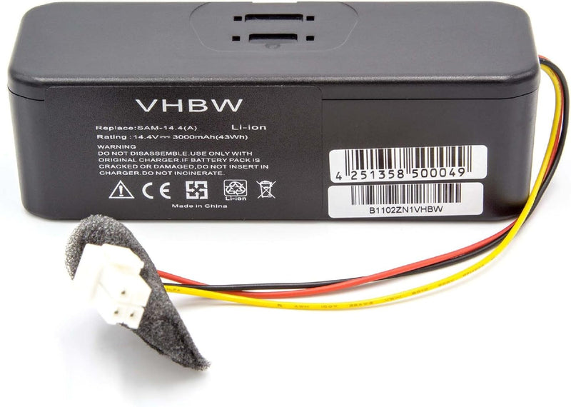 vhbw Akku Ersatzakku Li-Ion 3000mAh (14.4V) kompatibel mit Samsung Navibot der SR-Series, Ersatz für