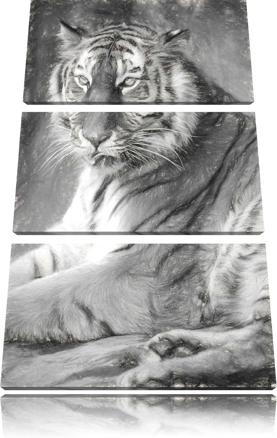 schöner Tiger beim Putzen Spezial 3-Teiler Leinwandbild 120x80 Bild auf Leinwand, XXL riesige Bilder