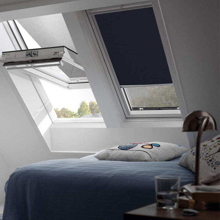VELUX Orignal Verdunkelungsrollo DKL 204 1100S/Bedienart : Manuell/Farbe : Uni Dunkelblau/Fenstergrö