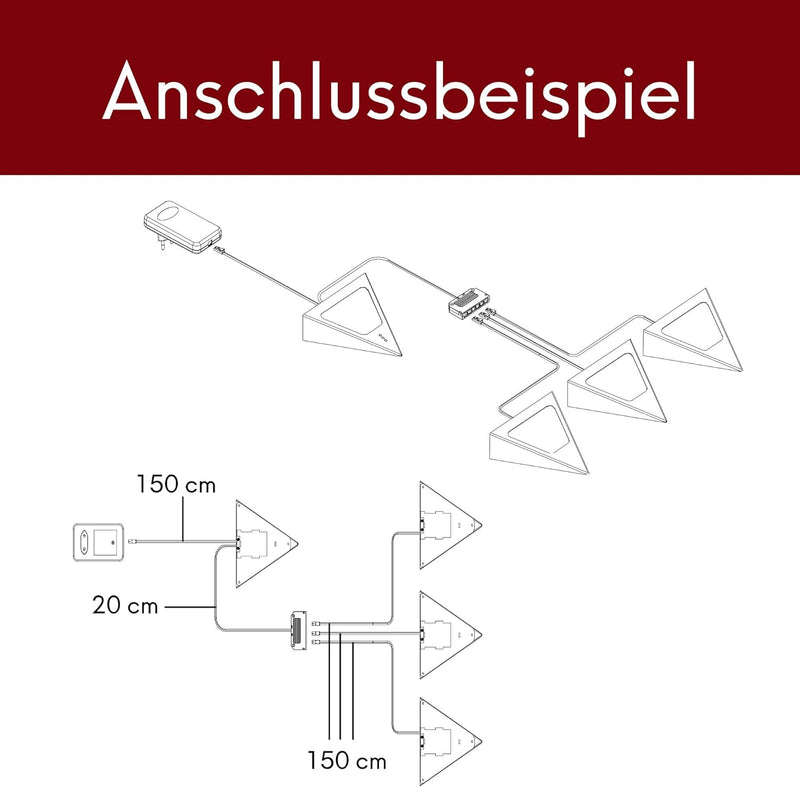 kalb | LED Unterbauleuchten Dreieck mit Sensor - Dimmer Einbaustrahler Einbauspot Edelstahl gebürste