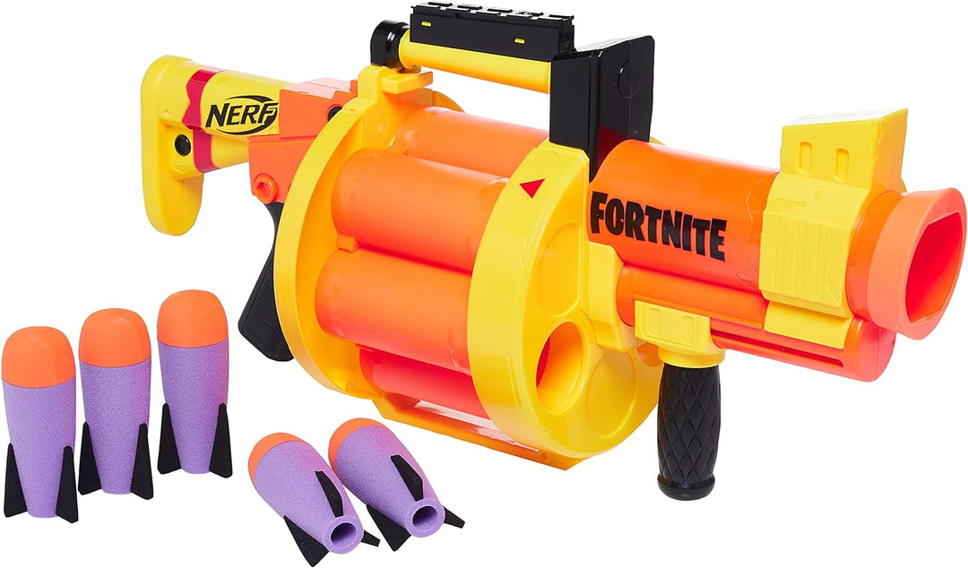 Nerf Fortnite GL Raketen-Blaster – Trommel, Pump-Action – enthält 6 Nerf Raketen – für Kinder, Jugen