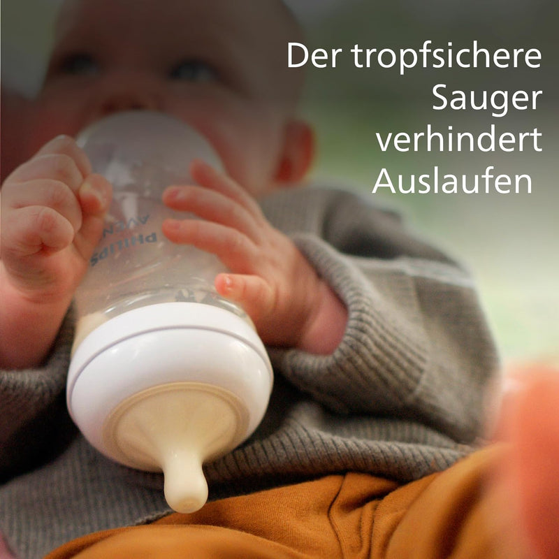 Philips Avent Natural Response Glas-Geschenkset für Neugeborene – 3 x 120 ml und 2 x 240 ml Babyflas