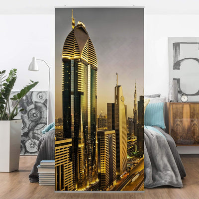 Bilderwelten Raumteiler Goldenes Dubai 250x120cm ohne Halterung 250x120cm without hanger, 250x120cm