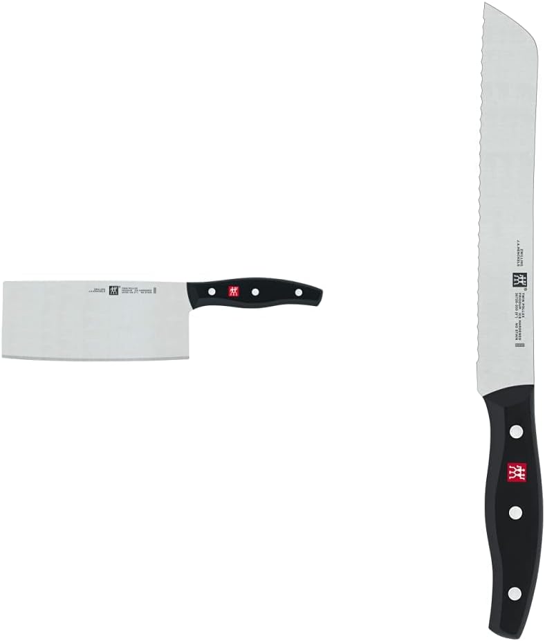 Zwilling Twin Pollux Chinesisches Kochmesser, 7 Zoll & 1001371 Brotmesser, Klingenlänge: 20 cm, Klin