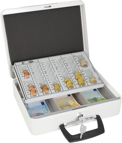 Wedo 150658000 Geldzählkassette Europa, für Münzen und Banknoten, mit Tragegriff, 3-Fächereinsatz fü