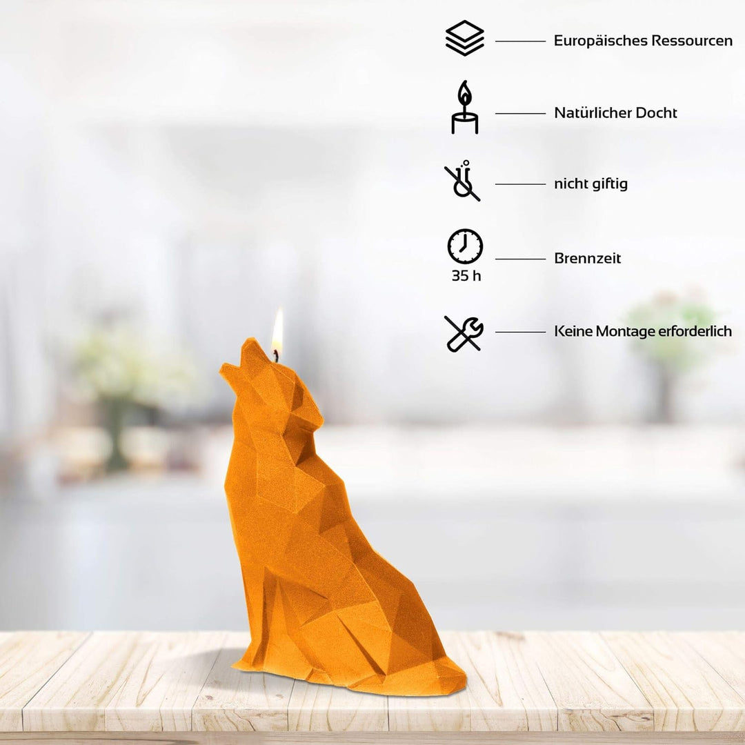 Candellana Handmade Wolf Low-Poly Kerze Geschenk- Lustig - Dekorative Kerze - Home Décor - Geschenke