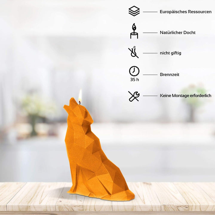 Candellana Handmade Wolf Low-Poly Kerze Geschenk- Lustig - Dekorative Kerze - Home Décor - Geschenke
