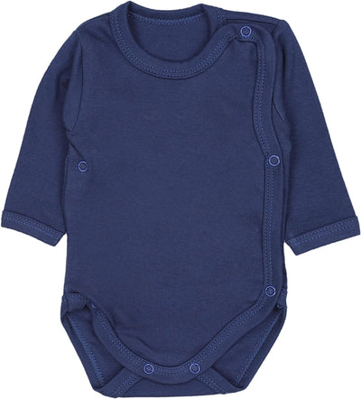 TupTam Baby Unisex Langarm Wickelbody im 5er Set 62 Dunkelblau Jeans Blau Mintgrün, 62 Dunkelblau Je