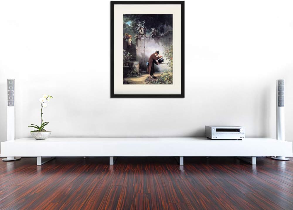 1art1 Carl Spitzweg Poster Der Blumenfreund, 1855 Gerahmtes Bild Mit Edlem Passepartout | Wand-Bilde