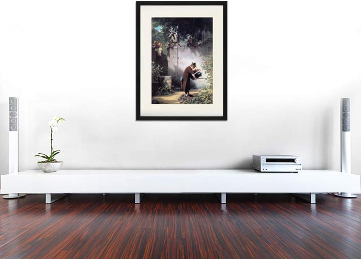 1art1 Carl Spitzweg Poster Der Blumenfreund, 1855 Gerahmtes Bild Mit Edlem Passepartout | Wand-Bilde