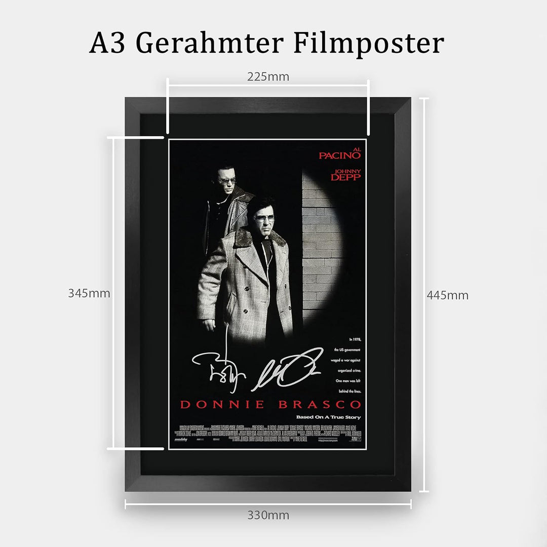 HWC Trading Donnie Brasco A3 Gerahmte Signiert Gedruckt Autogramme Bild Druck-Fotoanzeige Geschenk F