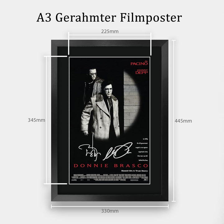 HWC Trading Donnie Brasco A3 Gerahmte Signiert Gedruckt Autogramme Bild Druck-Fotoanzeige Geschenk F