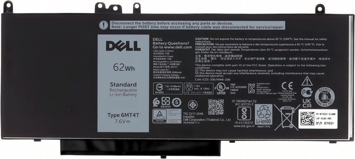 Dell Akku 62 Wh 4 Zellen Latitude E5270 E5470 E5570 Precision 15 3510 P48F P62G P23T Typ: 6MT4T 7V69