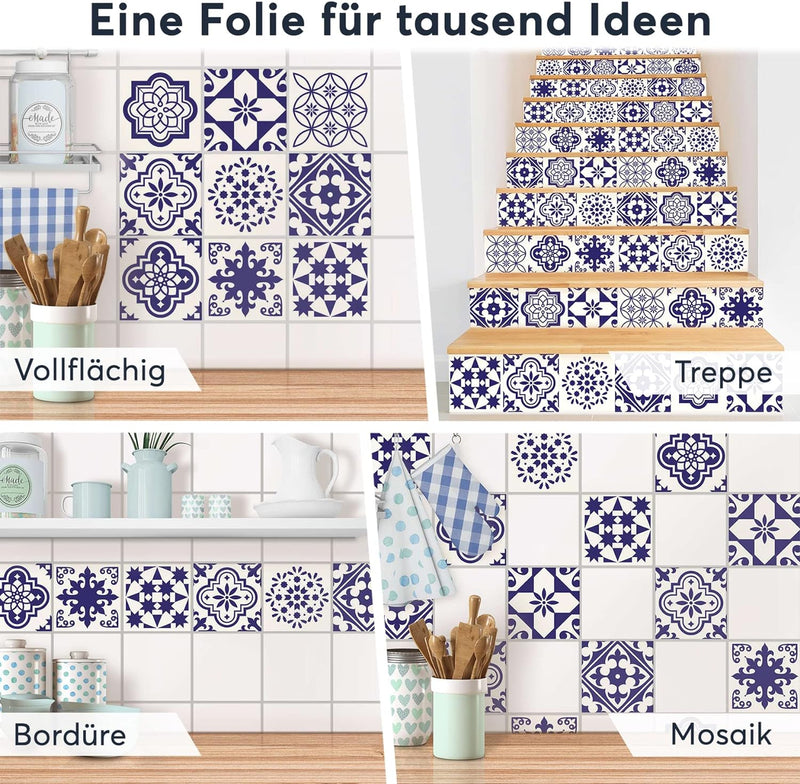 CREATISTO Klebefliesen Stickerfliesen Fliesenfolie - Stylische Sticker Aufkleber für Fliesen I Klebe