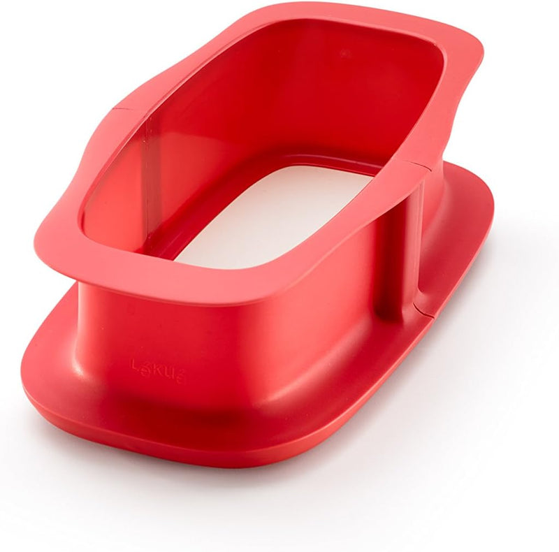 Lékué Duo, rechteckige Springform, Keramik und Silikon, rot, 24 cm Rechteckig 24 cm, Rechteckig 24 c