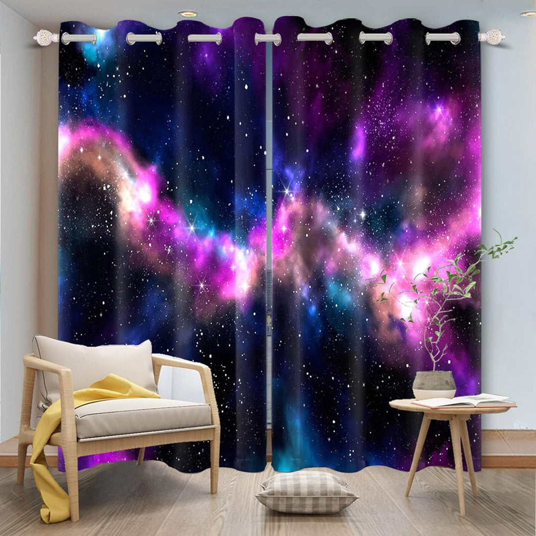 Renaiss 107x245cm Sternenhimmel Fenstervorhänge für Kinder Teens Erwachsene Schlafzimmer Wohnzimmer