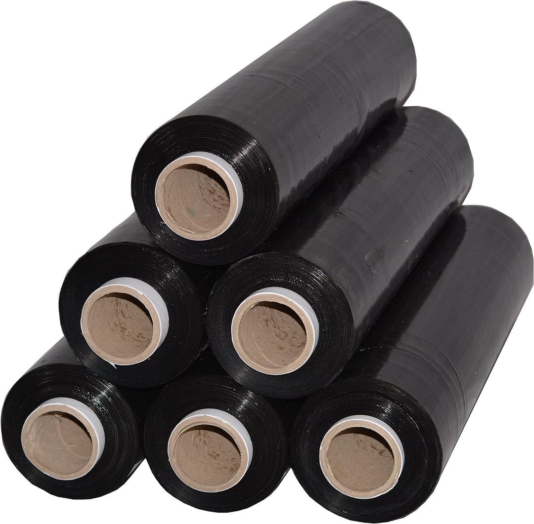 6 Rollen Beste-Folie Stretchfolie 23my 500mm - 2,5kg Palettenfolie Handfolie Wickelfolie (schwarz),