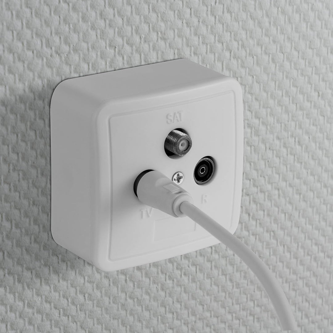 Poppstar 5x SAT Dose (3-Loch Antennendose), Enddose für SAT, TV und Kabel Anschluss (digital/analog)