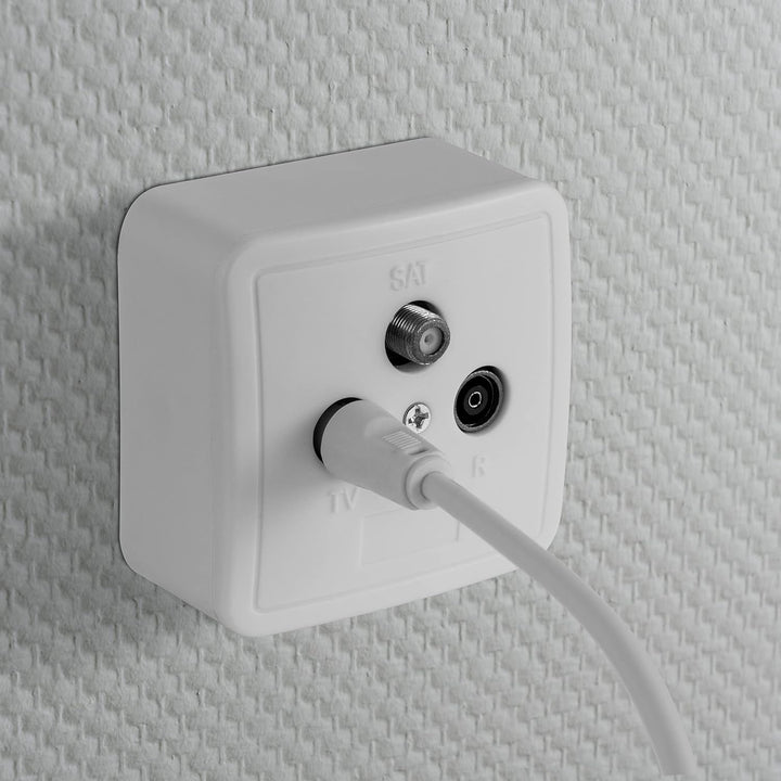 Poppstar 5x SAT Dose (3-Loch Antennendose), Enddose für SAT, TV und Kabel Anschluss (digital/analog)