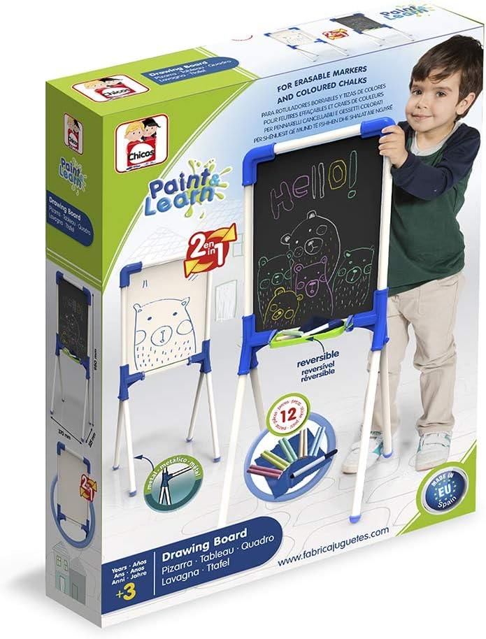 Chicos - Junior Blackboard | 2 in 1 Reversible Whiteboard für Marker und Kreide, Inklusive Marker, K