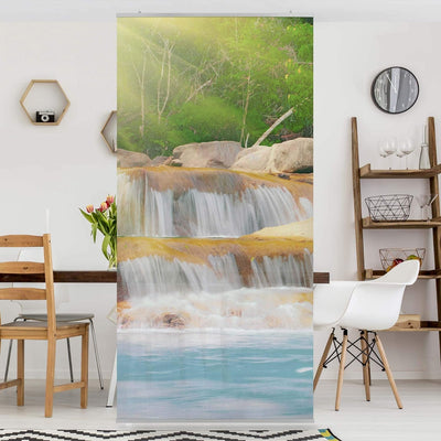 Bilderwelten Raumteiler Wasserfall Lichtung 250x120cm inkl. transparenter Halterung, inkl. transpare