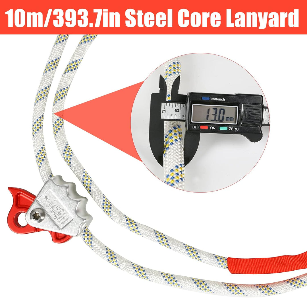 MENAYODA Verstellbare Positionierungsseil, Halteseil mit Seilkürzer PROT-3, Safety Absturzsicherung