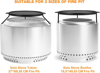 Onlyfire Gusseisen Grillrost mit Abnehmbar Standfuss, Grillplatte für Solo Stove Bonfire und Yukon F