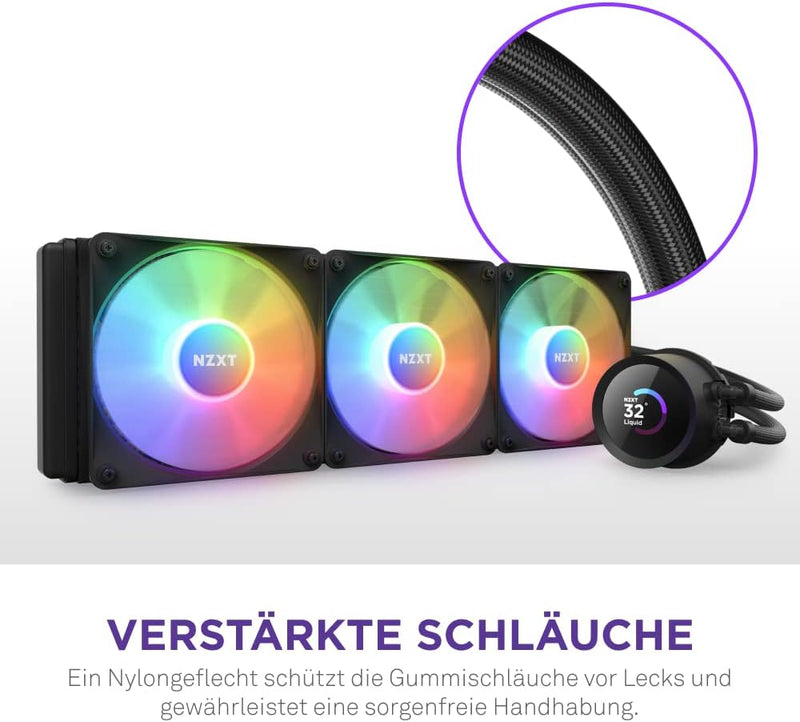 NZXT Kraken 360 RGB - RL-KR360-B1-360mm AIO CPU Wasserkühlung - 1,54" LCD Display 240x240-3x120mm RG