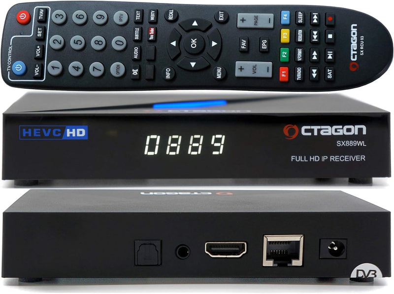 OCTAGON SX889WL HD H.265 IP HEVC Set-Top Box - Internet Smart TV Receiver, Mediaplayer, Mediathek, D