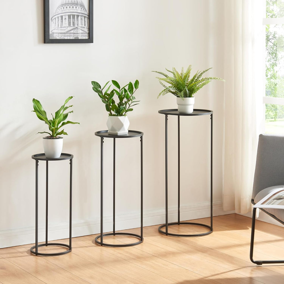 [en.casa] Pflanzenständer Nesodden 3er Set Blumenständer Pflanzenregal Pflanzensäule in 3 Grössen Bl