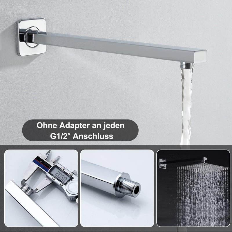 JOHO Bombenfester Brausearm Wandarm für Kopfbrause Regenduschkopf mit zulässiger Belastung ca.52Kg B