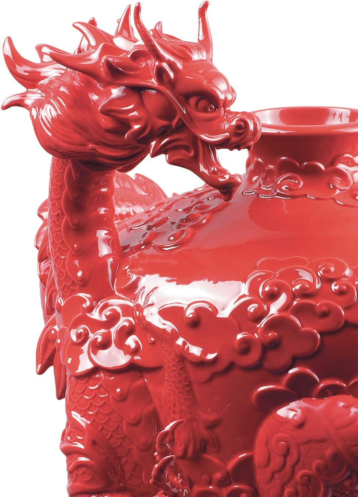 LLADRÓ Drachen Phönix Vase. Vase. Porzellan.